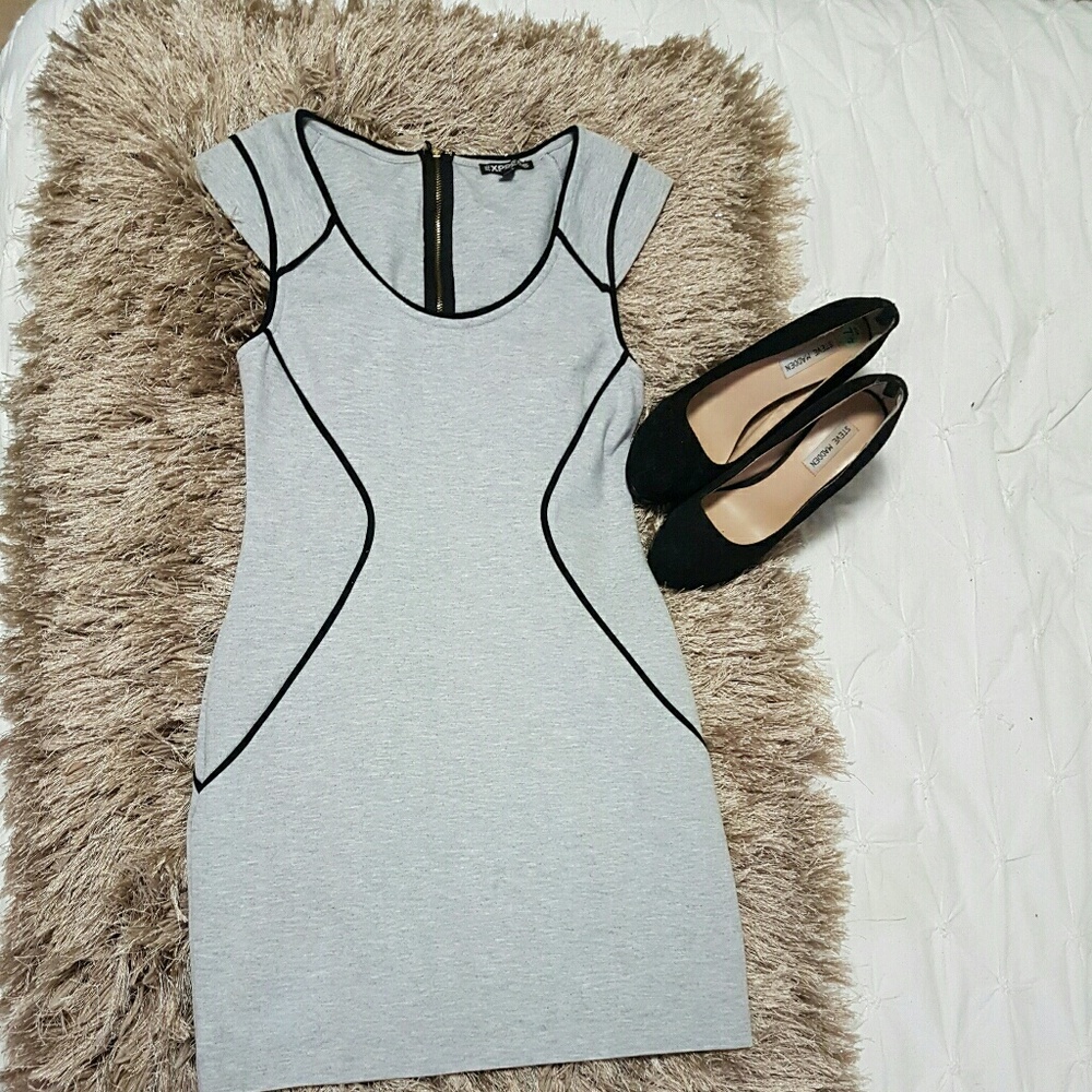 *Express Grey and Black  Bodycon Dress*